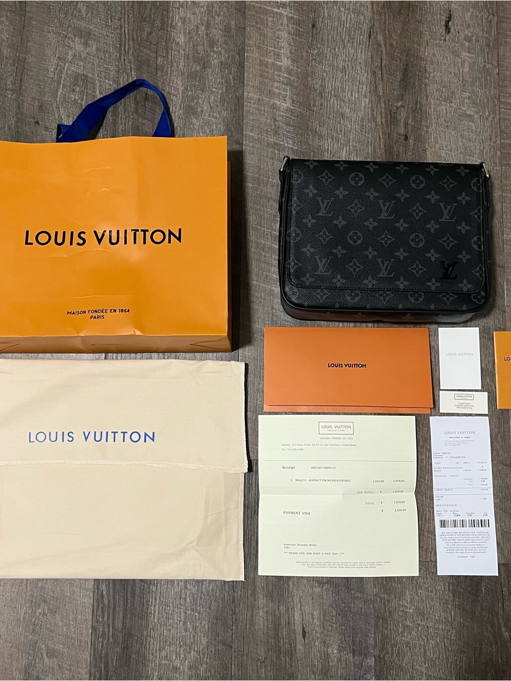 Louis Vuitton Black Monogram Messenger Bag with Dark Accents